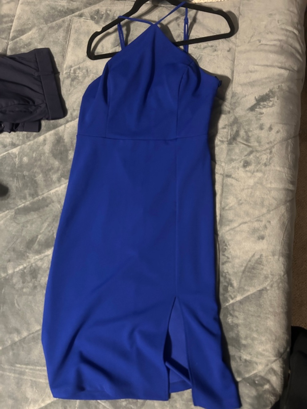 Cobalt Blue Spaghetti-Strap Midi Dress
